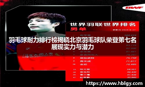 羽毛球耐力排行榜揭晓北京羽毛球队荣登第七名展现实力与潜力